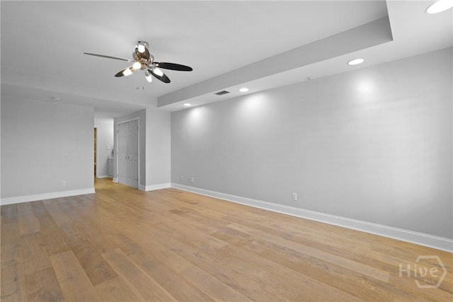 3113 River Dr Unit 10, Savannah, GA 31404 - unfurnished room featuring ceiling fan, recessed lighting, and light wood finished floors