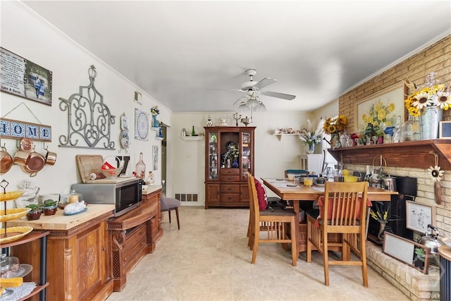 106 S Old Augusta Rd S, Rincon, GA 31326 - dining space featuring ceiling fan and light flooring