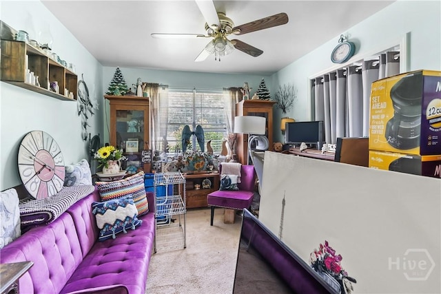 106 S Old Augusta Rd S, Rincon, GA 31326 - office area featuring carpet and a ceiling fan
