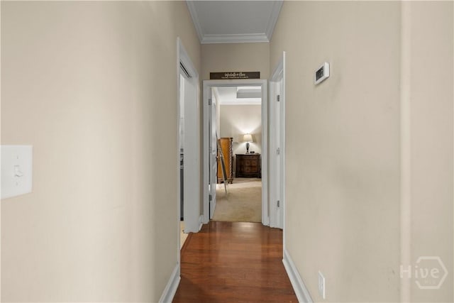 10 Broken Bit Rd, Ellabell, GA 31308 - hall with crown molding and dark wood-type flooring