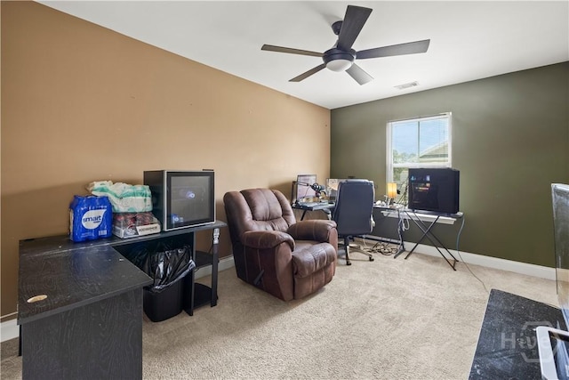 10 Broken Bit Rd, Ellabell, GA 31308 - office area with carpet flooring and ceiling fan