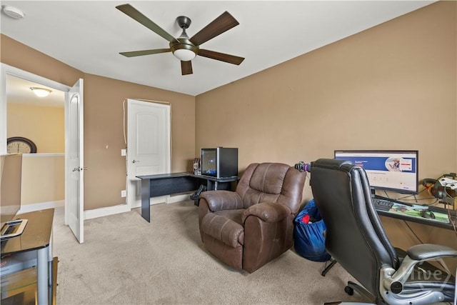 10 Broken Bit Rd, Ellabell, GA 31308 - carpeted home office featuring ceiling fan and baseboards