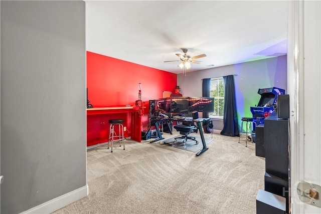 10 Broken Bit Rd, Ellabell, GA 31308 - carpeted office space with ceiling fan and baseboards