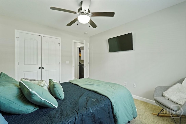 1175 Ralph Rahn Rd, Rincon, GA 31326 - bedroom with a closet, carpet, and a ceiling fan