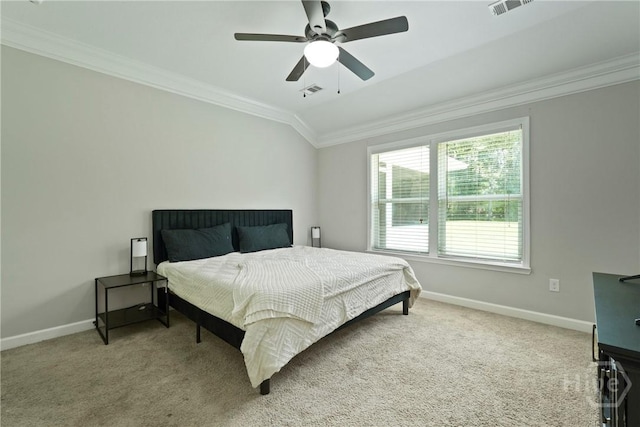 1175 Ralph Rahn Rd, Rincon, GA 31326 - carpeted bedroom with ornamental molding and ceiling fan
