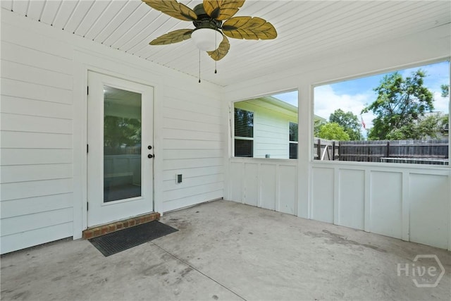 1175 Ralph Rahn Rd, Rincon, GA 31326 - unfurnished sunroom featuring ceiling fan