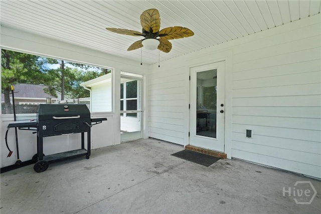 1175 Ralph Rahn Rd, Rincon, GA 31326 - view of patio / terrace with a ceiling fan and grilling area