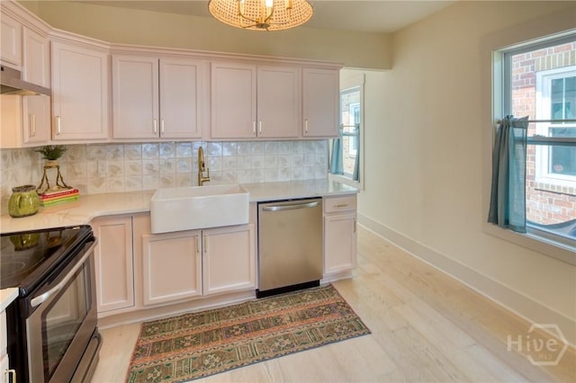 1136 E 39th St, Savannah, GA 31404 - kitchen with stainless steel appliances, decorative backsplash, and light countertops