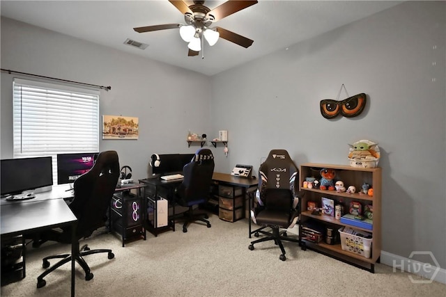 43 Gracie Ln NE, Ludowici, GA 31316 - office space featuring carpet and a ceiling fan