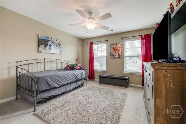 55 Glen Way, Richmond Hill, GA 31324 - carpeted bedroom with baseboards and ceiling fan