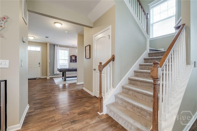 55 Glen Way, Richmond Hill, GA 31324 - stairs featuring hardwood / wood-style flooring and baseboards
