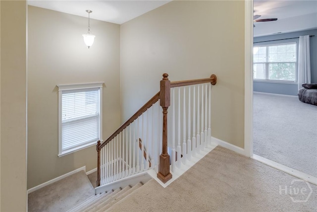 55 Glen Way, Richmond Hill, GA 31324 - stairs featuring carpet floors and baseboards