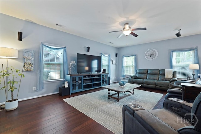 227 Chippingwood Cir, Pooler, GA 31322 - living room featuring a ceiling fan and hardwood / wood-style floors
