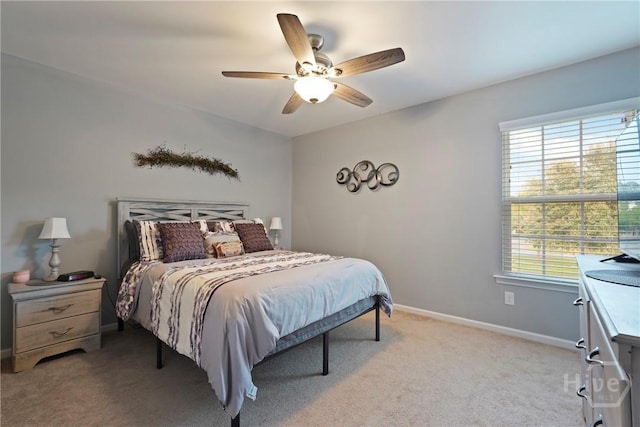 227 Chippingwood Cir, Pooler, GA 31322 - bedroom featuring multiple windows, light carpet, and ceiling fan