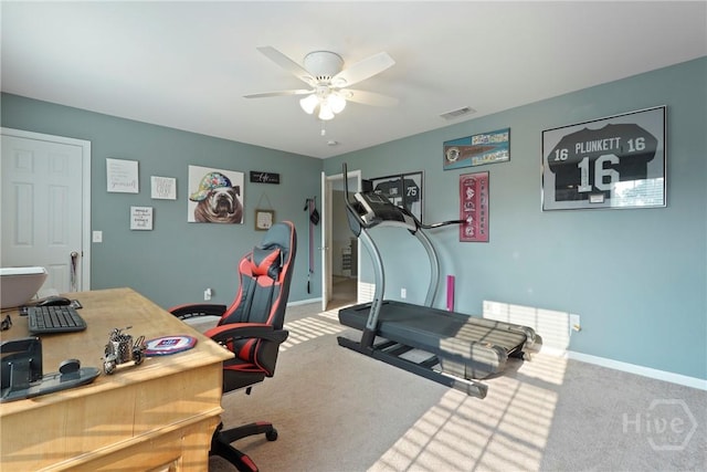 227 Chippingwood Cir, Pooler, GA 31322 - office space featuring a ceiling fan and carpet floors