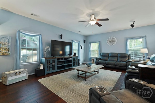 227 Chippingwood Cir, Pooler, GA 31322 - living room with ceiling fan and wood finished floors