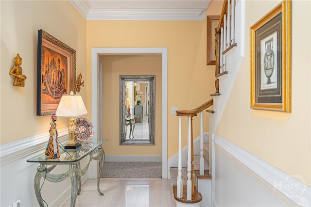 24 Islanders Retreat Retreat, Savannah, GA 31411 - hallway with stairs and ornamental molding