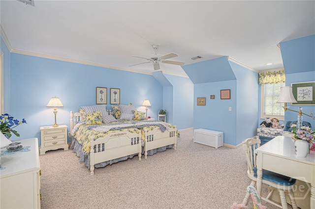 24 Islanders Retreat Retreat, Savannah, GA 31411 - bedroom with carpet flooring, crown molding, a ceiling fan, and recessed lighting