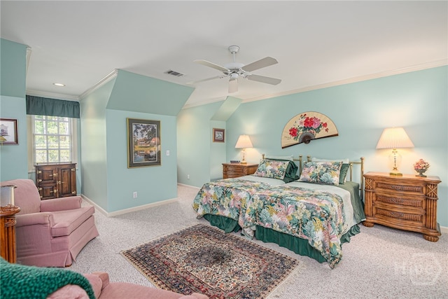 24 Islanders Retreat Retreat, Savannah, GA 31411 - bedroom featuring carpet, crown molding, recessed lighting, and ceiling fan