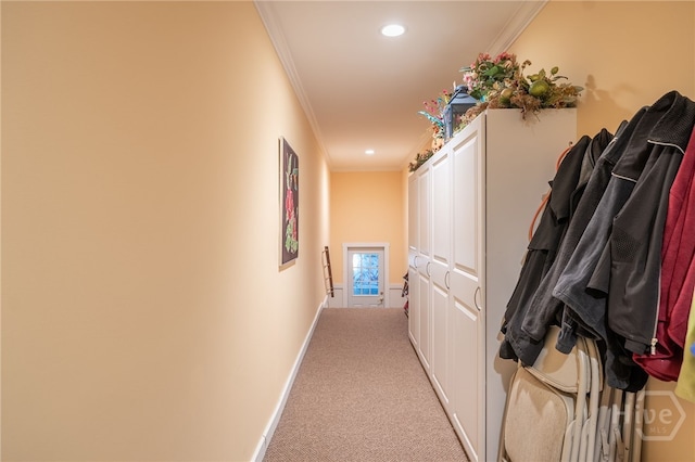 24 Islanders Retreat Retreat, Savannah, GA 31411 - hallway with ornamental molding, recessed lighting, and light colored carpet