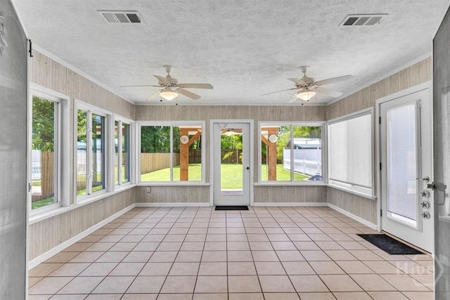 237 Robinson Loop, Richmond Hill, GA 31324 - unfurnished sunroom featuring ceiling fan