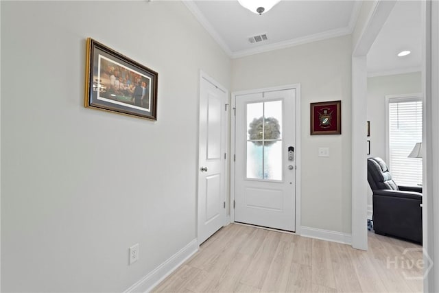 137 Harvest Hl, Pooler, GA 31322 - foyer entrance featuring ornamental molding and light wood finished floors
