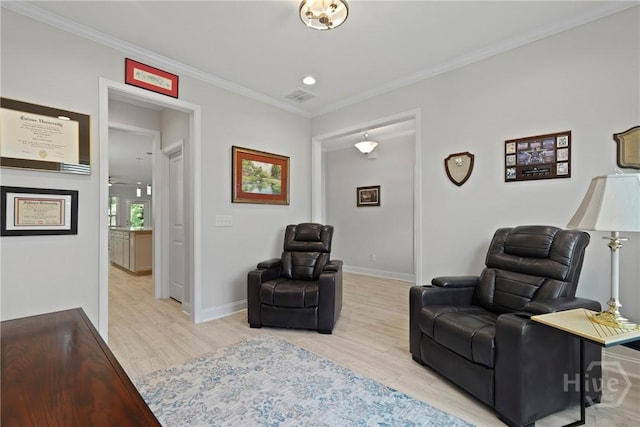 137 Harvest Hl, Pooler, GA 31322 - living area with light wood-style flooring, ornamental molding, and recessed lighting