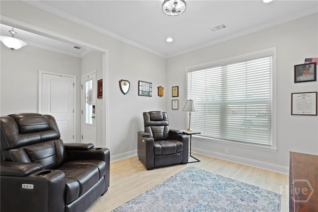 137 Harvest Hl, Pooler, GA 31322 - sitting room featuring wood finished floors, recessed lighting, and ornamental molding