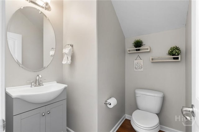 9 Melody Dr, Pooler, GA 31322 - bathroom with vanity, vaulted ceiling, and wood finished floors