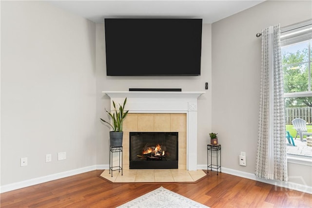 9 Melody Dr, Pooler, GA 31322 - detailed view of wood finished floors and a tile fireplace