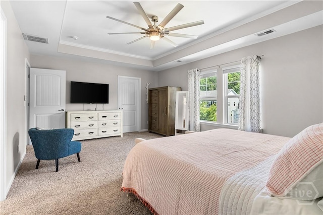 9 Melody Dr, Pooler, GA 31322 - carpeted bedroom featuring a raised ceiling, ornamental molding, and ceiling fan