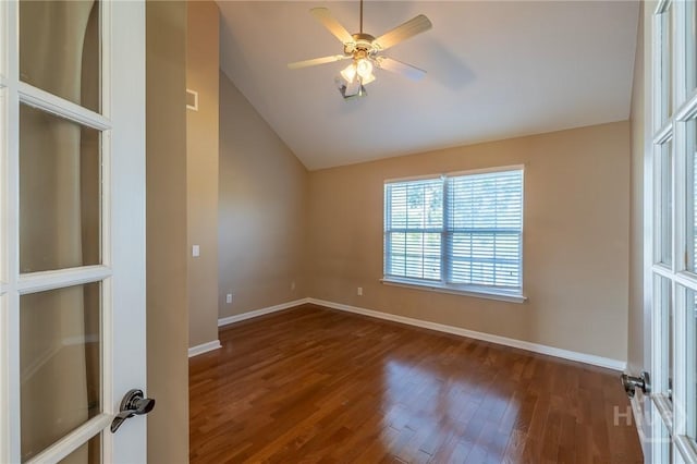 9 Sweetwater Ct, Savannah, GA 31419 - spare room featuring vaulted ceiling, wood finished floors, and ceiling fan
