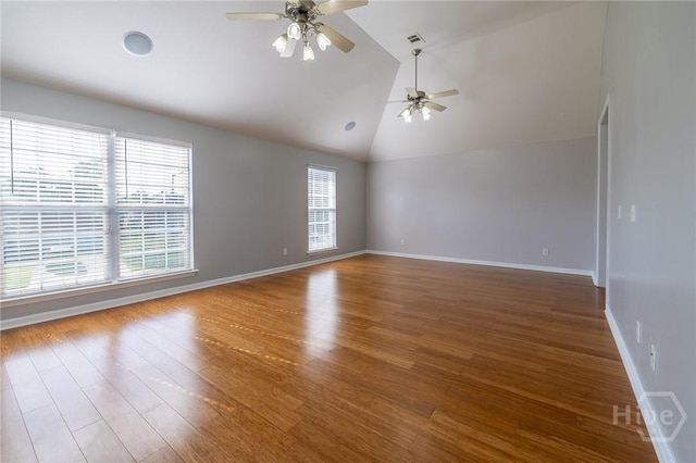 9 Sweetwater Ct, Savannah, GA 31419 - spare room with lofted ceiling, a ceiling fan, and wood finished floors