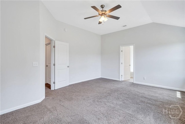 89 NE Morgan Field Blvd, Ludowici, GA 31316 - carpeted empty room with lofted ceiling and a ceiling fan