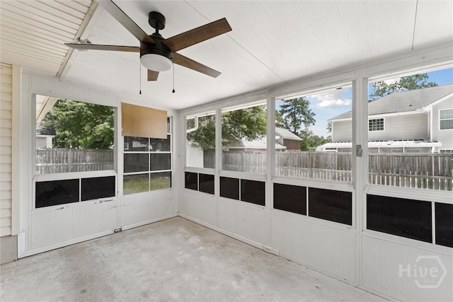 413 Roberts Way, Rincon, GA 31326 - unfurnished sunroom with ceiling fan and plenty of natural light