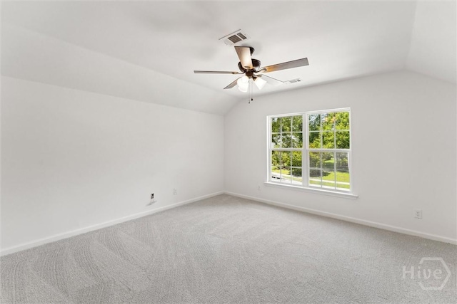 413 Roberts Way, Rincon, GA 31326 - carpeted empty room with lofted ceiling and ceiling fan