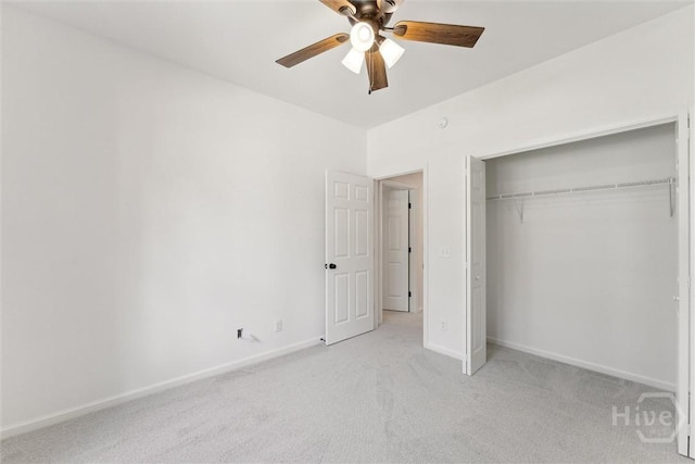 413 Roberts Way, Rincon, GA 31326 - unfurnished bedroom with carpet, a closet, and ceiling fan