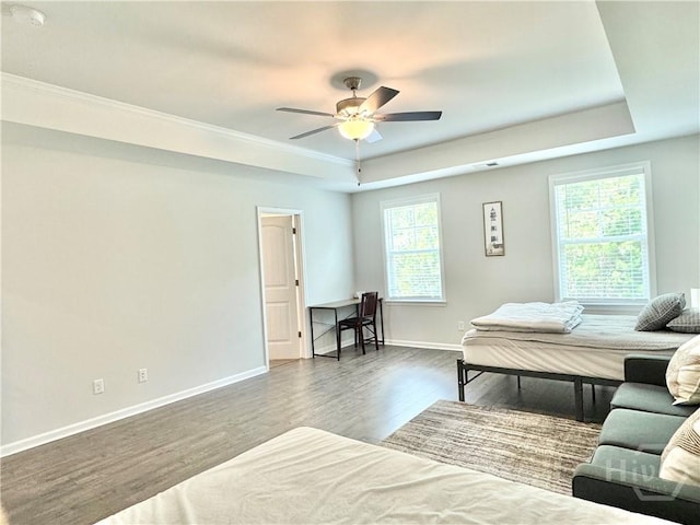 134 Melody Dr, Pooler, GA 31322 - living area with a raised ceiling, wood finished floors, and ceiling fan