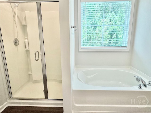 134 Melody Dr, Pooler, GA 31322 - full bathroom featuring a garden tub and a shower stall