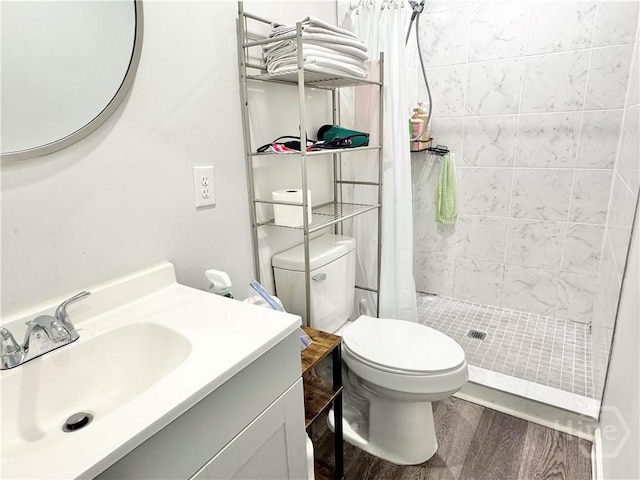 134 Melody Dr, Pooler, GA 31322 - full bath with a stall shower, vanity, and wood finished floors
