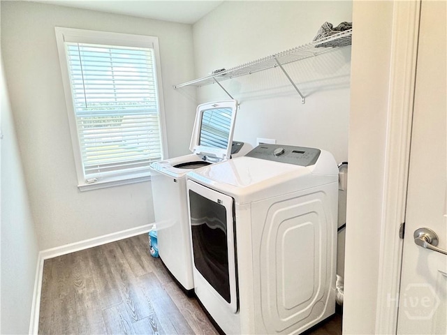 134 Melody Dr, Pooler, GA 31322 - washroom featuring washer and clothes dryer and dark wood-style flooring