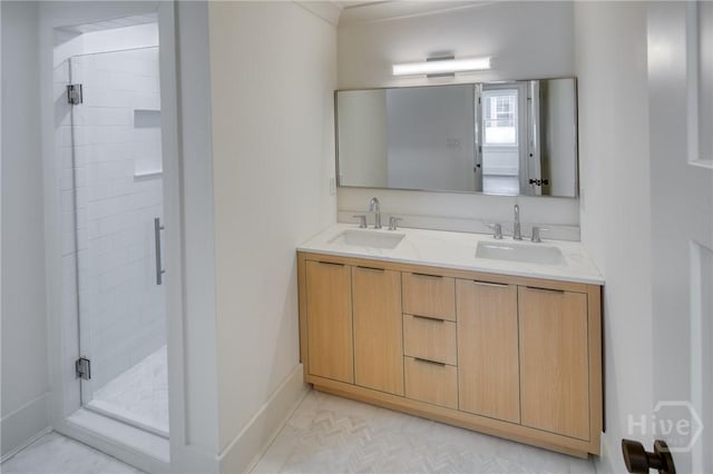 2125 Atlantic Ave, Savannah, GA 31401 - bathroom with a shower stall and double vanity