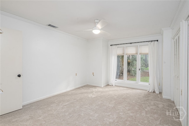 9 Bowline Ct, Savannah, GA 31411 - unfurnished bedroom featuring ornamental molding, carpet flooring, and ceiling fan