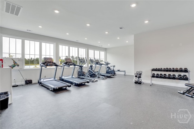 151 Guana Ln, Bloomingdale, GA 31302 - gym with healthy amount of natural light and recessed lighting