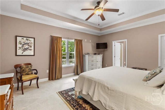 287 Sandpiper Rd, Midway, GA 31320 - bedroom featuring light colored carpet, ornamental molding, and ceiling fan