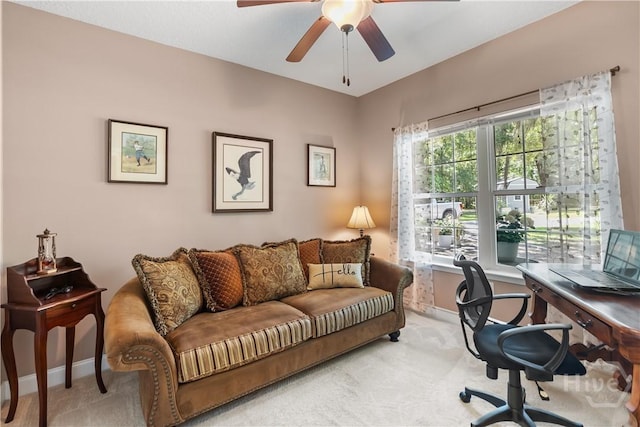 287 Sandpiper Rd, Midway, GA 31320 - office space featuring light colored carpet and a ceiling fan