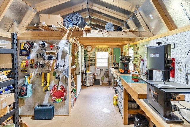 287 Sandpiper Rd, Midway, GA 31320 - misc room with a workshop area and concrete floors