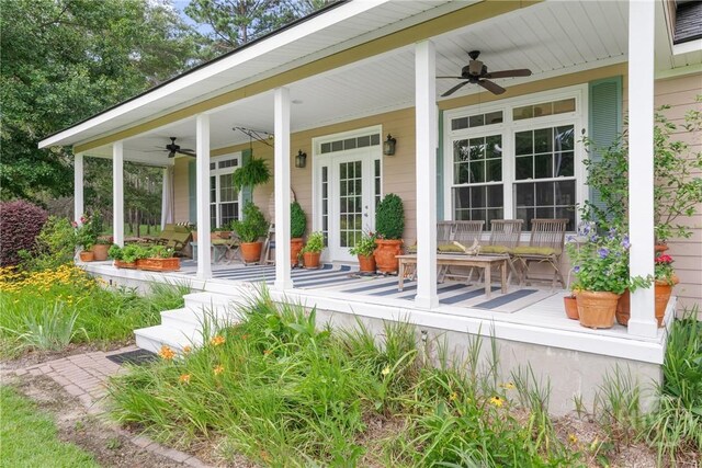 2441 Bovine Rd, Sylvania, GA 30467 - covered porch with a ceiling fan