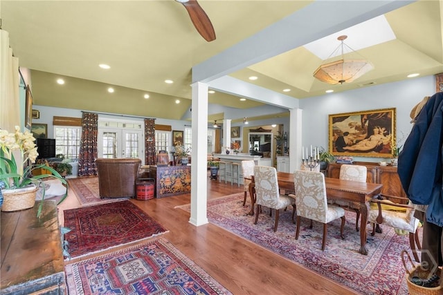 2441 Bovine Rd, Sylvania, GA 30467 - dining area featuring wood finished floors and recessed lighting