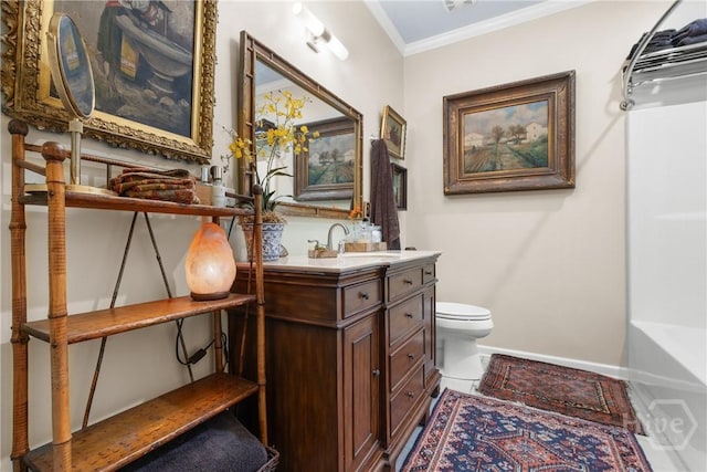 2441 Bovine Rd, Sylvania, GA 30467 - full bath featuring vanity and crown molding